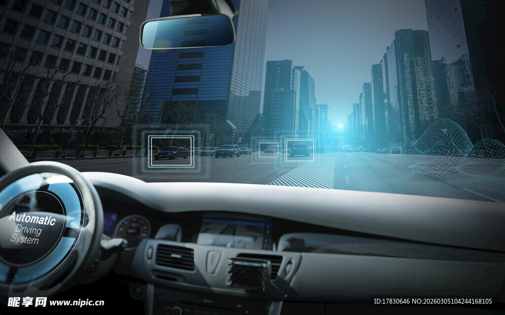 车内视角看都市繁华夜景