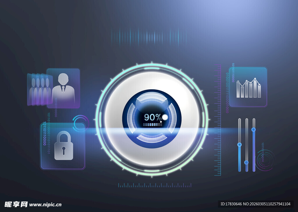 智能机器人与科技界面展示