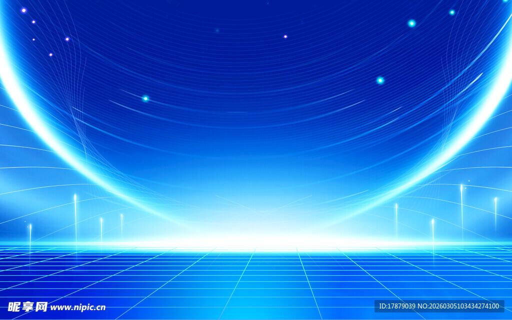梦幻科技蓝光背景画面