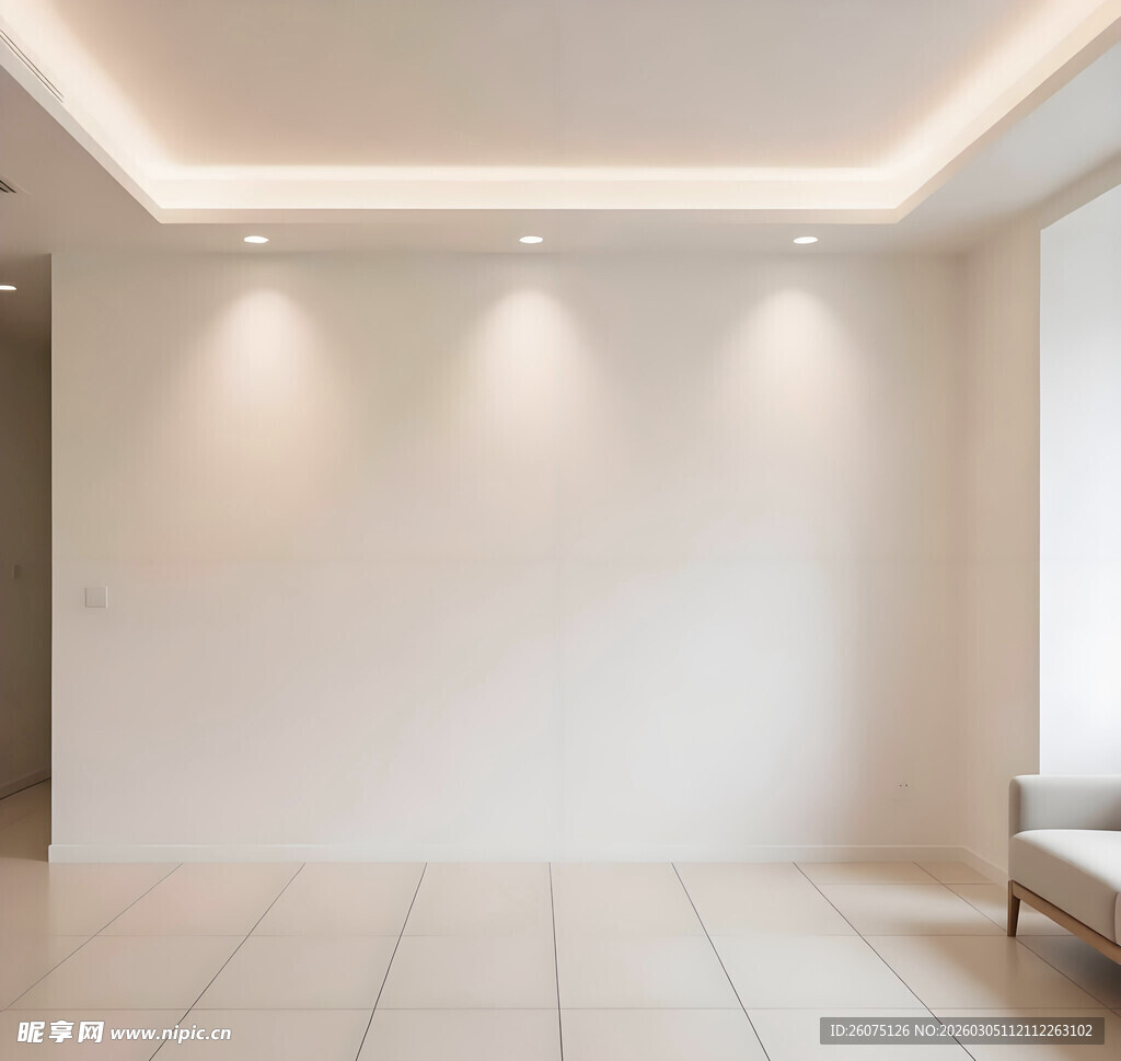 简约明亮的室内空间场景