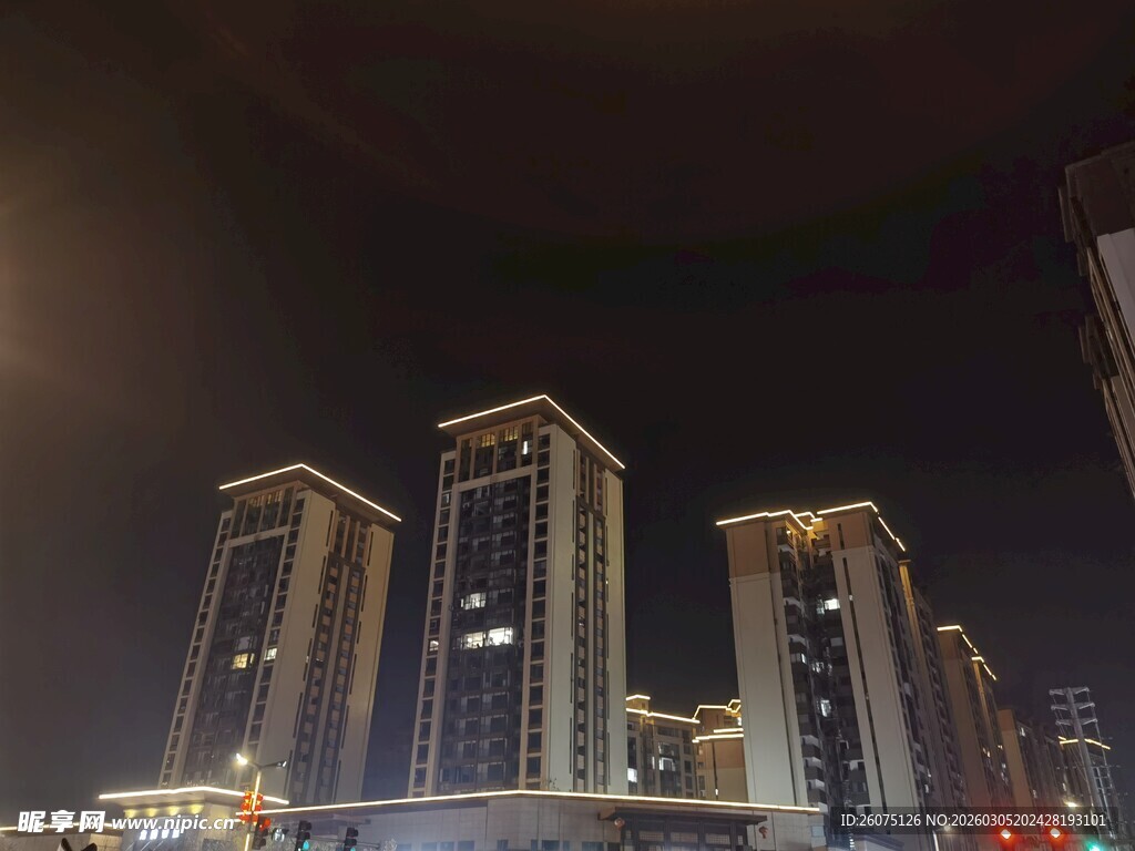 城市璀璨夜景高楼大厦