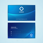 蓝色简约商务名片设计