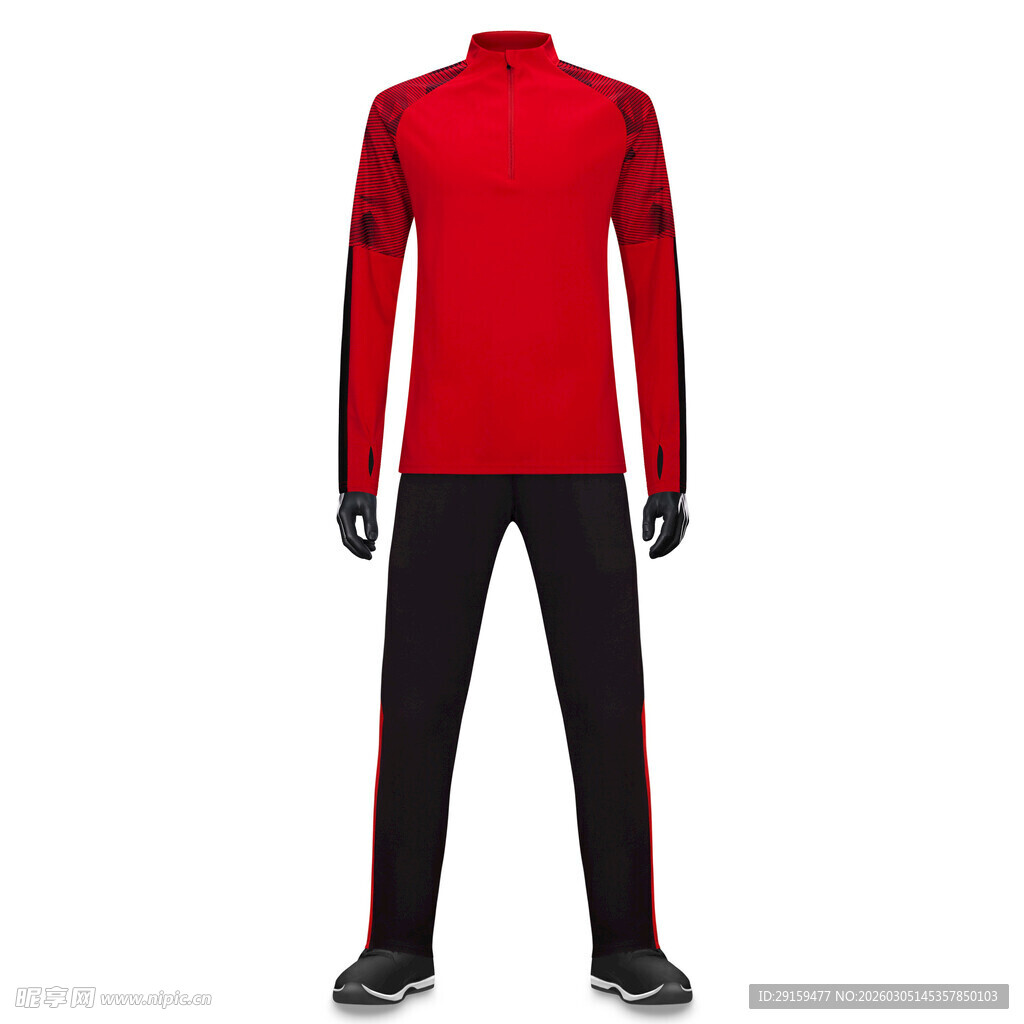 红色运动套装展示