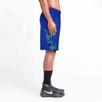 男士蓝色印花运动短裤