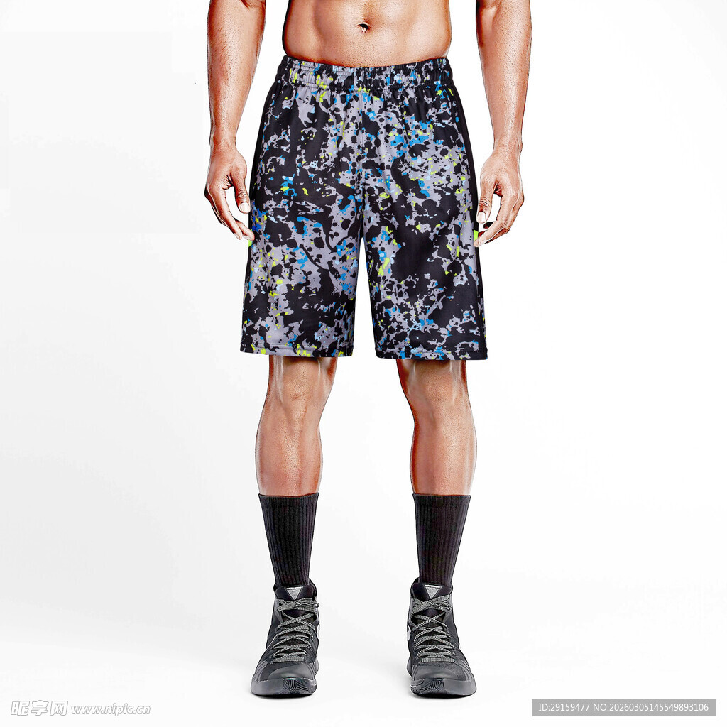 男士时尚潮流印花运动短裤