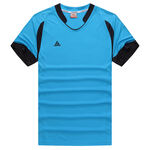 蓝色短袖足球运动球衣