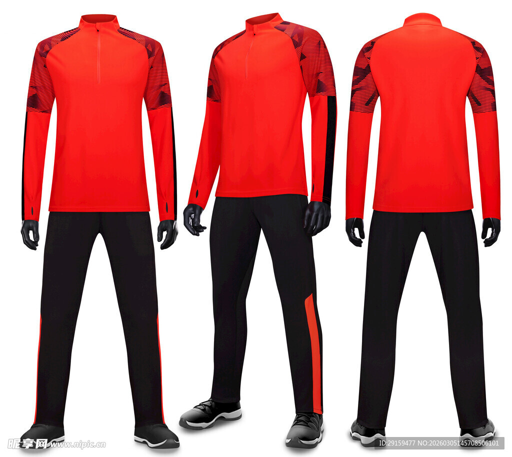 红色运动套装展示