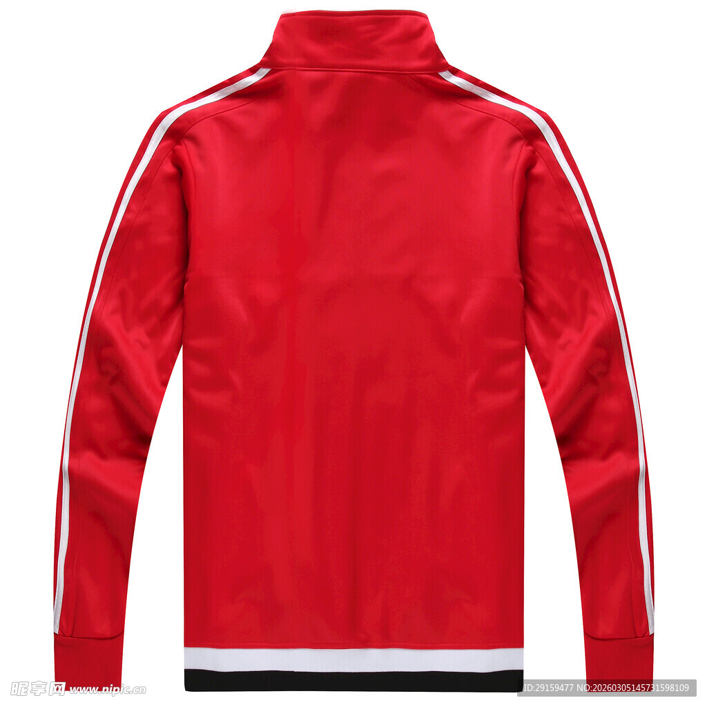 红色条纹运动夹克外套