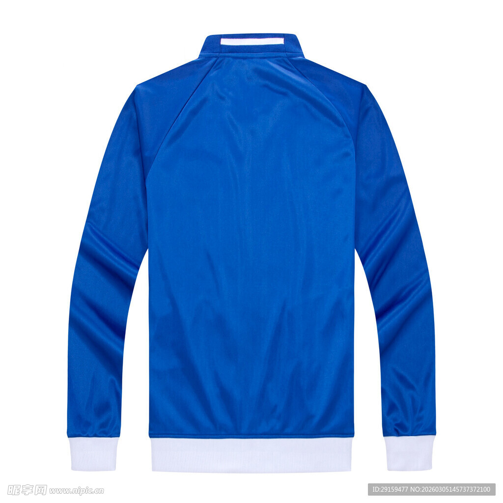 蓝色长袖卫衣背面展示