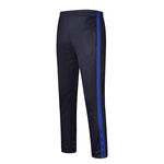 深蓝色侧边条纹运动长裤