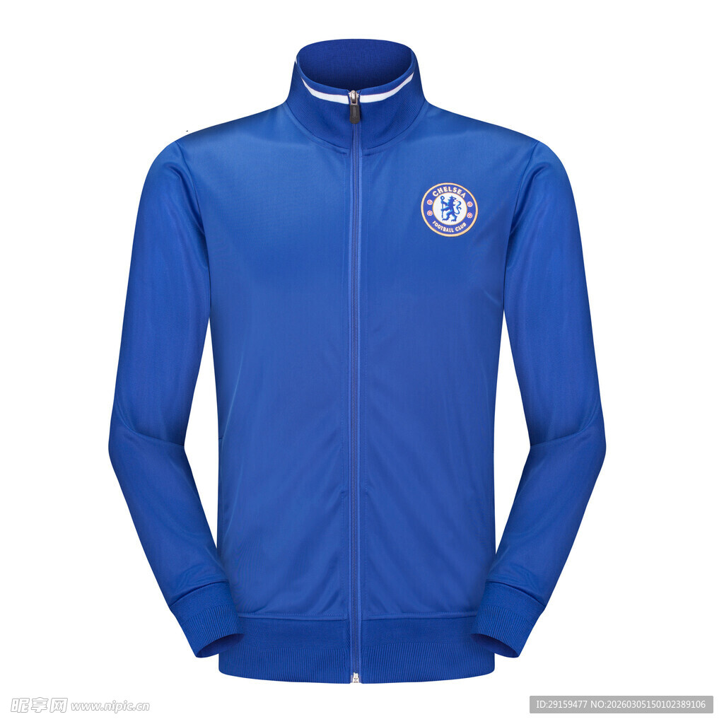 蓝色切尔西足球运动外套