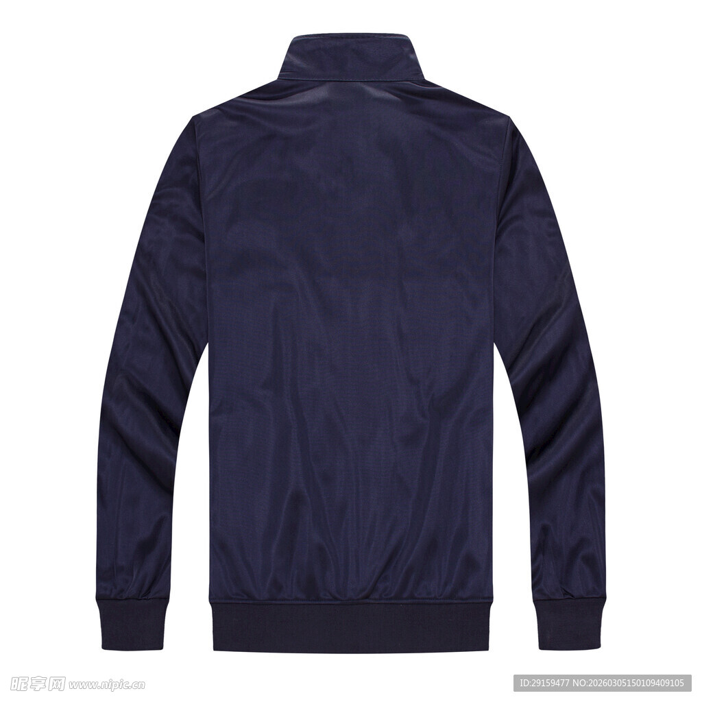 深蓝色立领长袖男士夹克