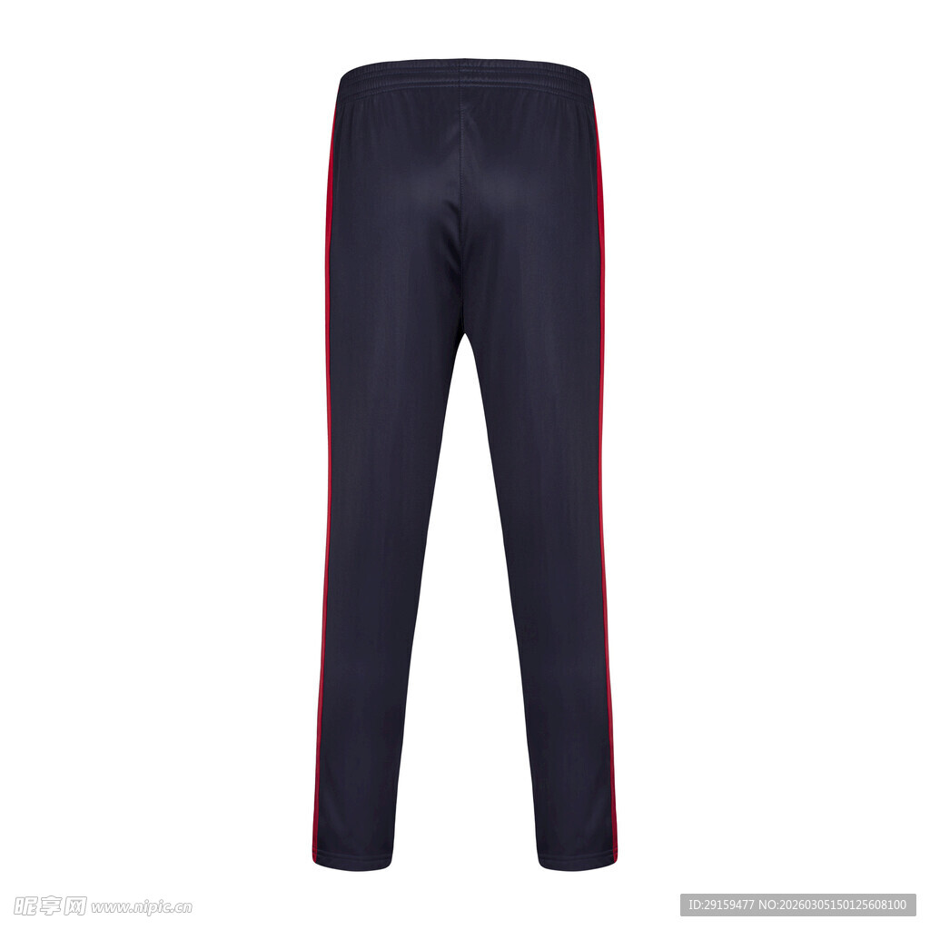 黑色侧边条纹运动长裤