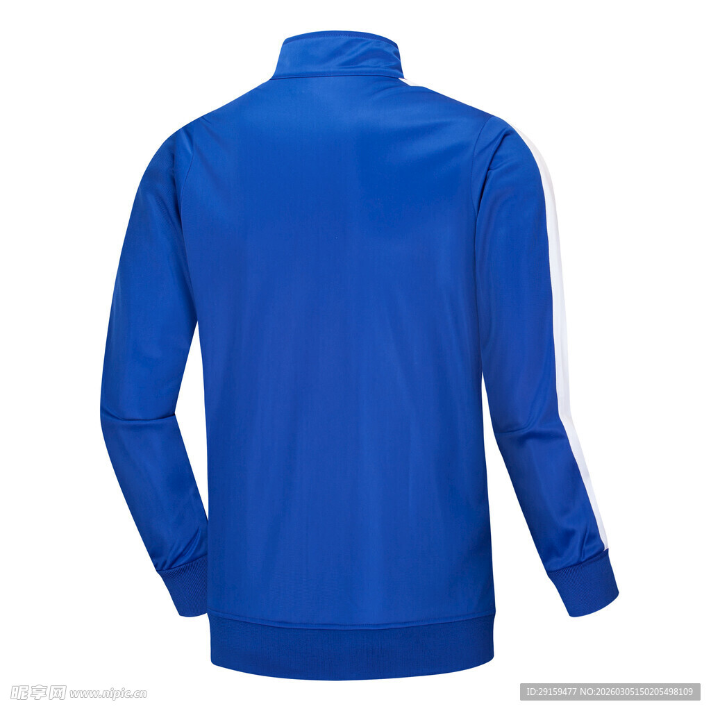 蓝色长袖外套背面展示