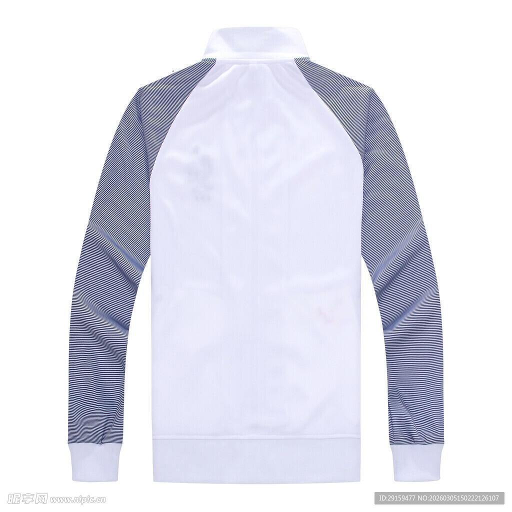 灰白拼接长袖运动上衣