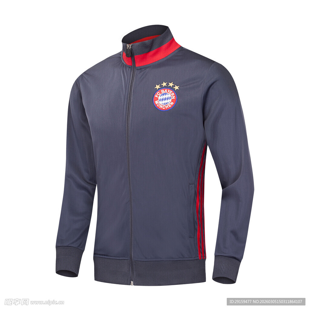 拜仁慕尼黑队深蓝色运动外套