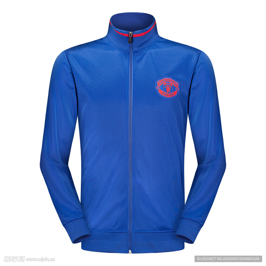 蓝色运动拉链夹克