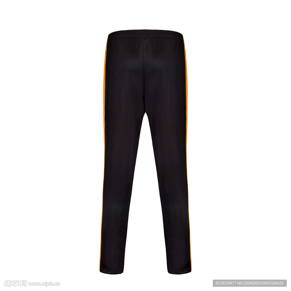 黑色侧边条纹休闲运动裤