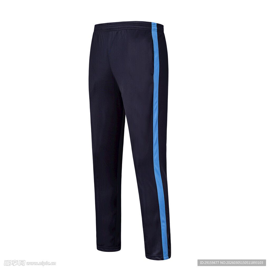 蓝色条纹运动长裤