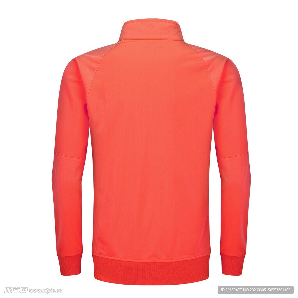 红色立领长袖运动上衣