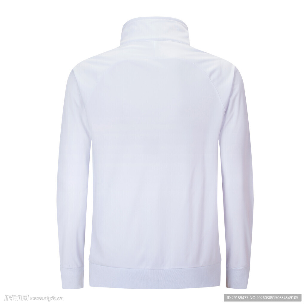 白色立领长袖运动外套