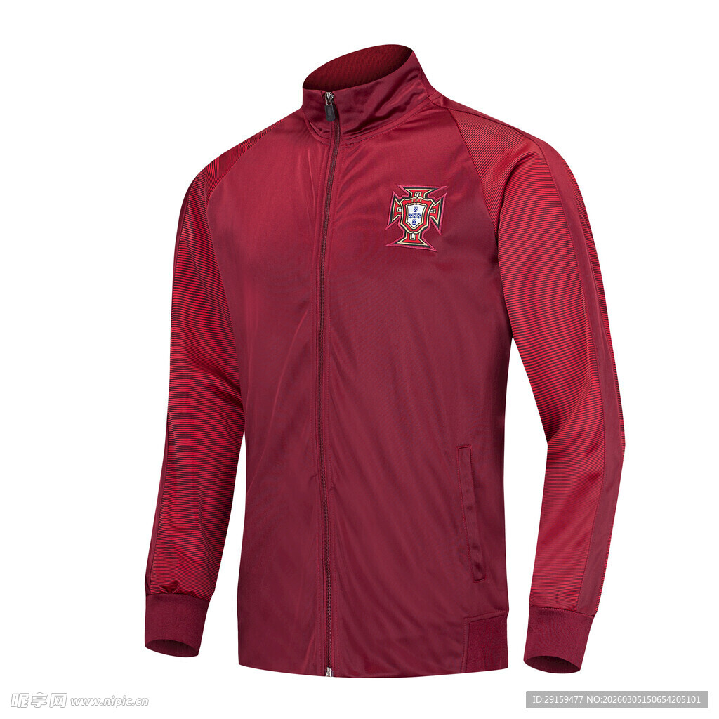 红色拉链运动夹克