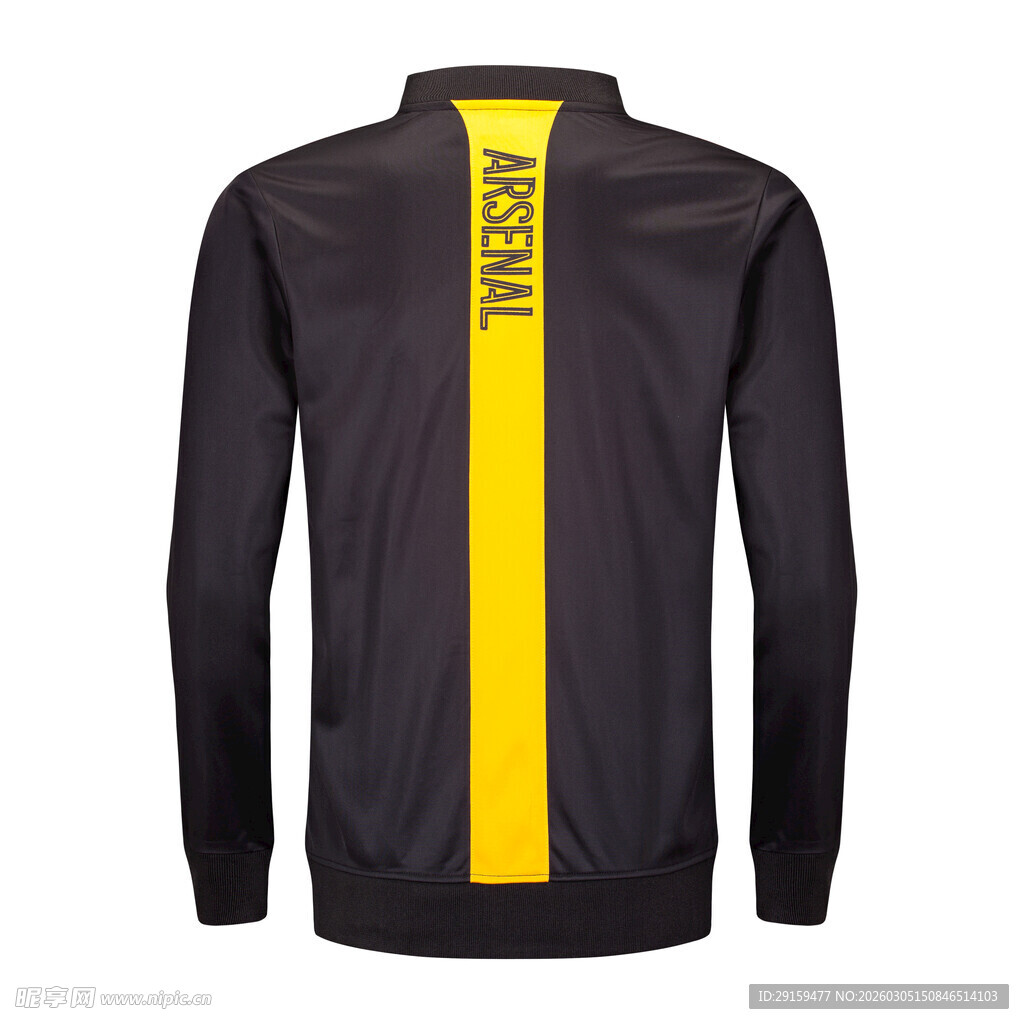 黑色带黄条纹运动夹克