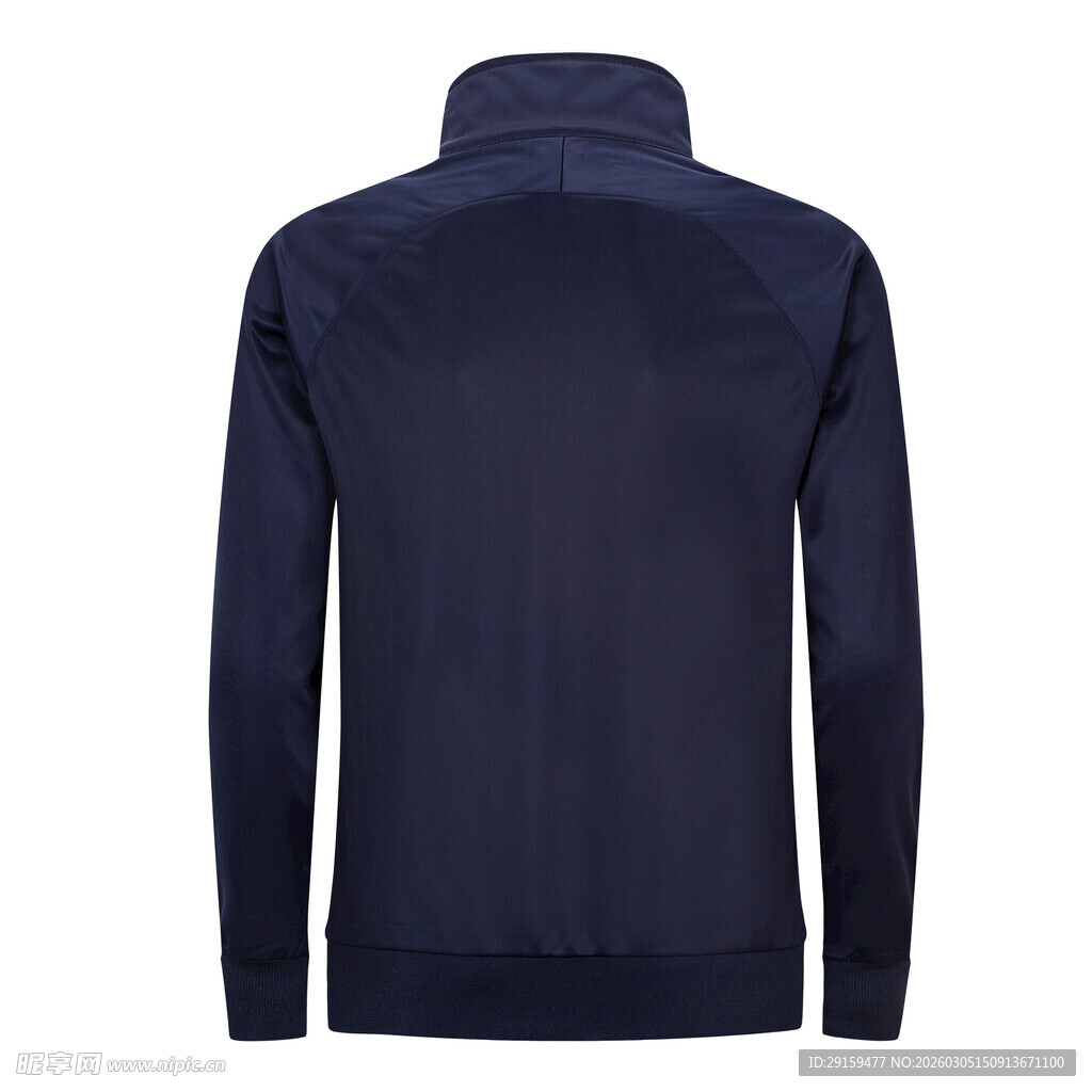 深蓝色立领长袖上衣