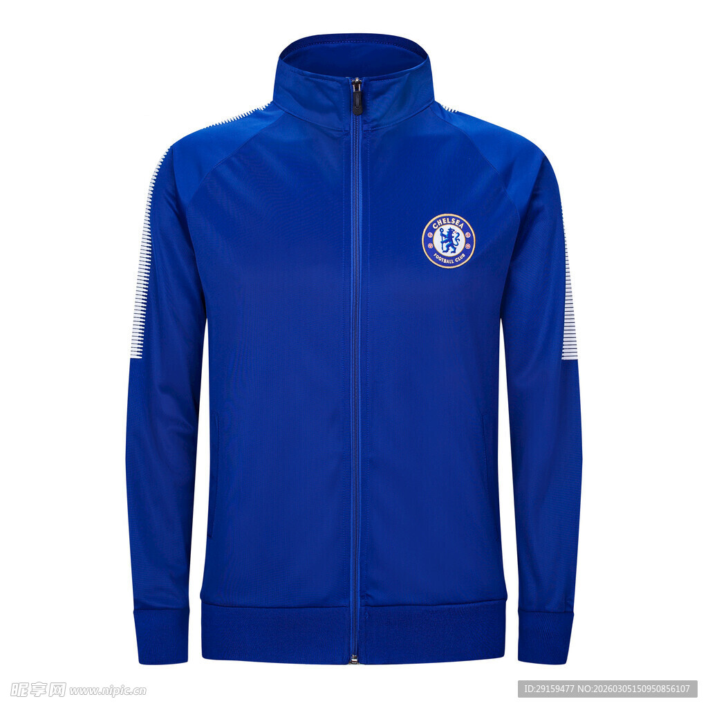 蓝色切尔西足球运动夹克