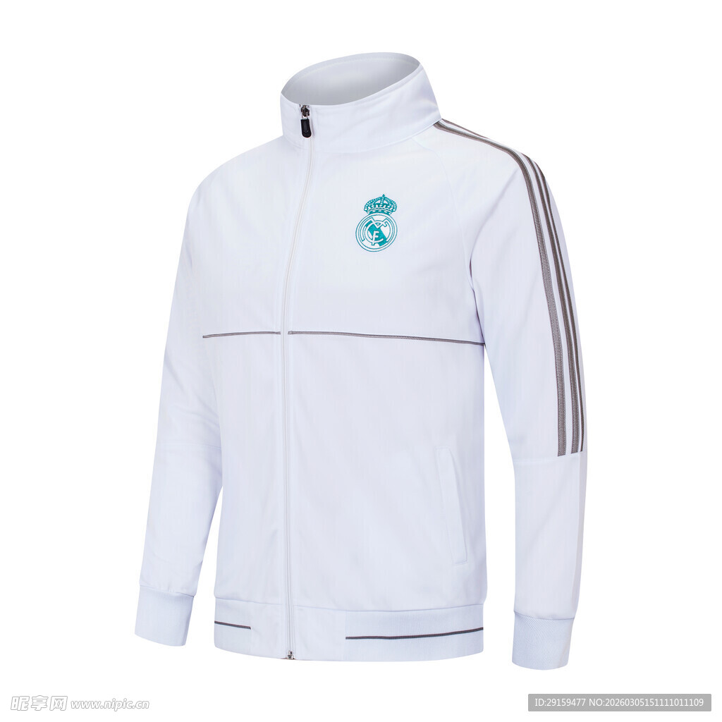 白色运动拉链外套