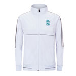 皇马白色拉链运动外套