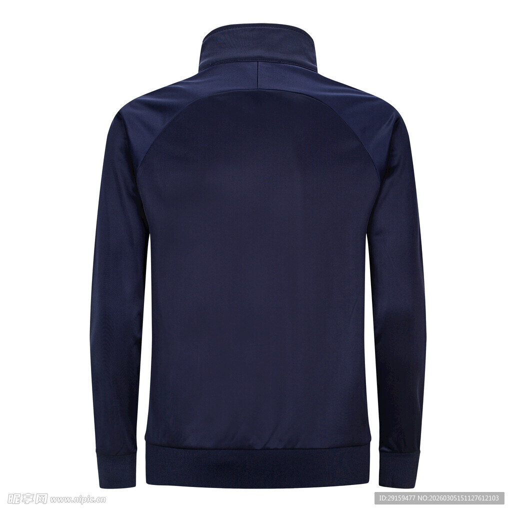 男士深蓝色立领长袖上衣