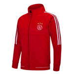 红色运动拉链外套