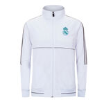 皇马白色运动拉链外套