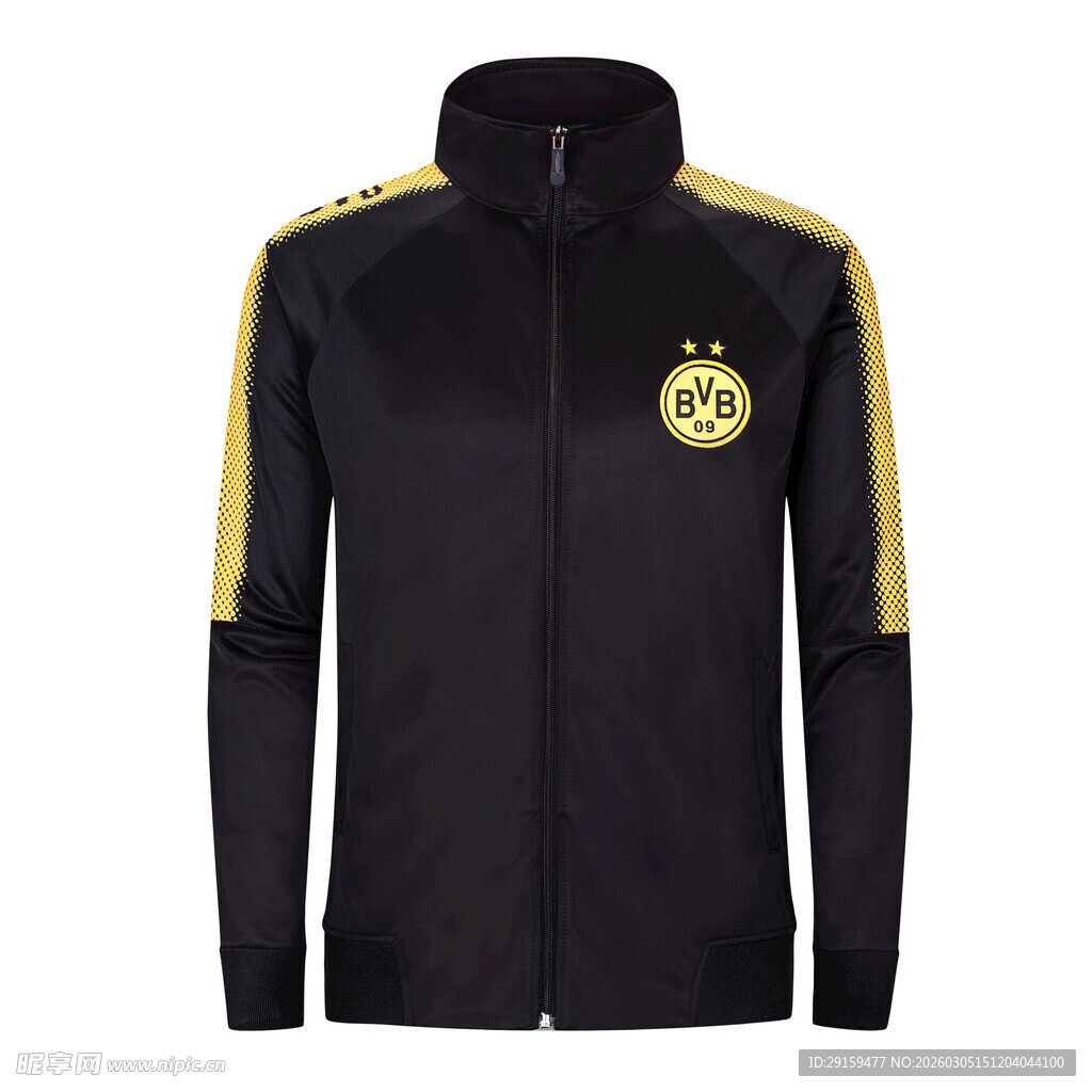 黑色金边足球运动夹克