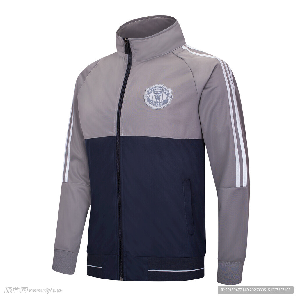 男士拼色运动拉链外套