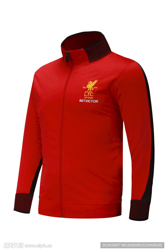 红色长袖运动上衣