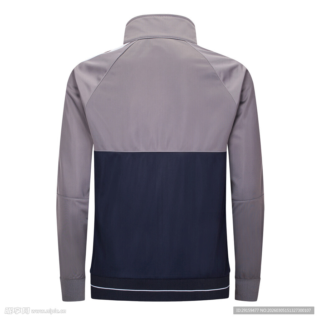 男士拼色立领长袖运动夹克
