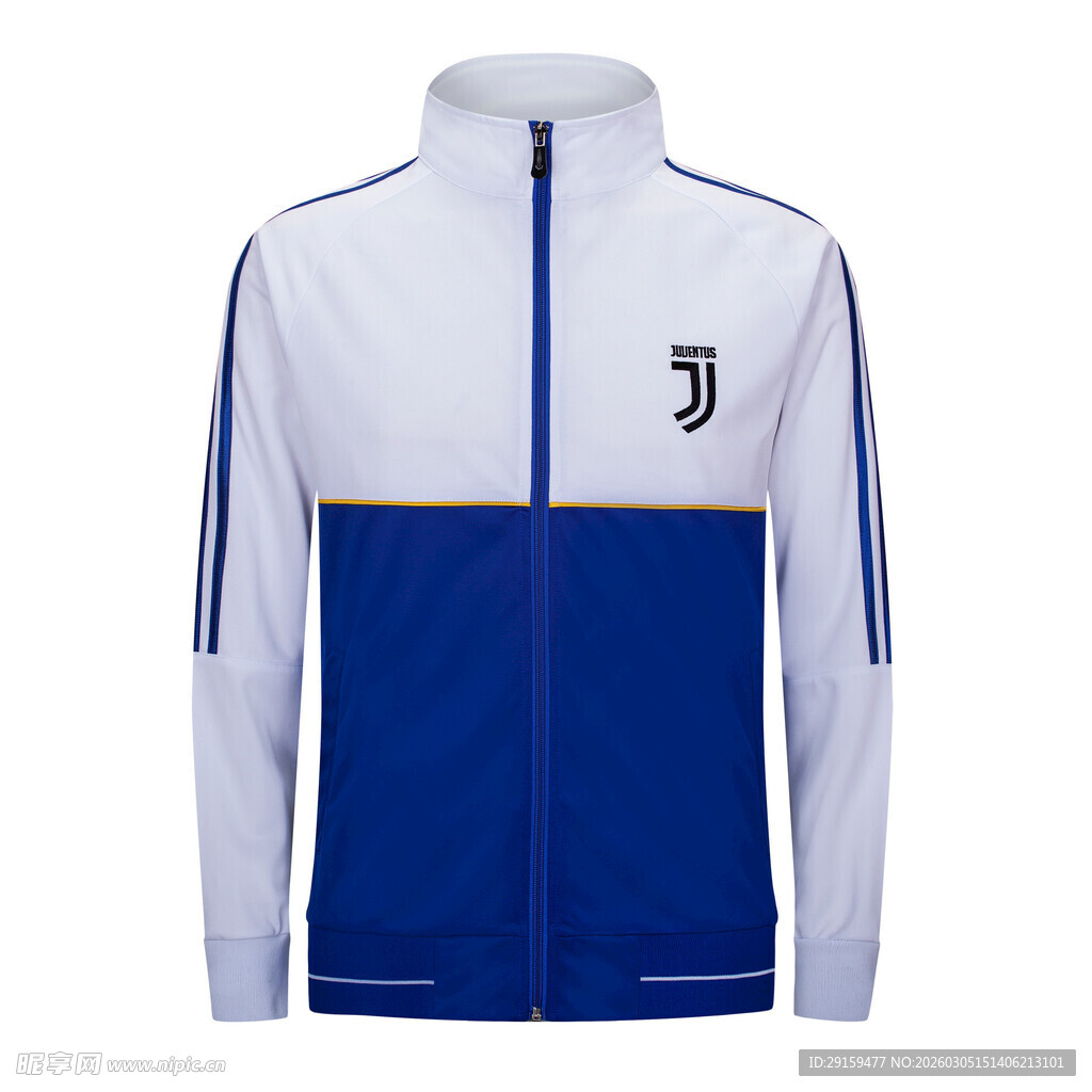 尤文图斯蓝白拼接运动夹克