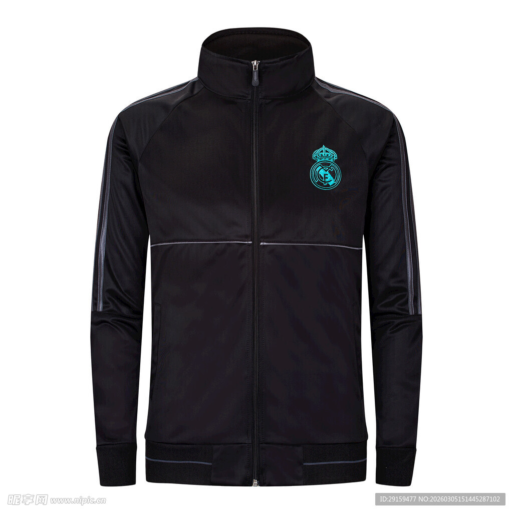 黑色拉链运动外套