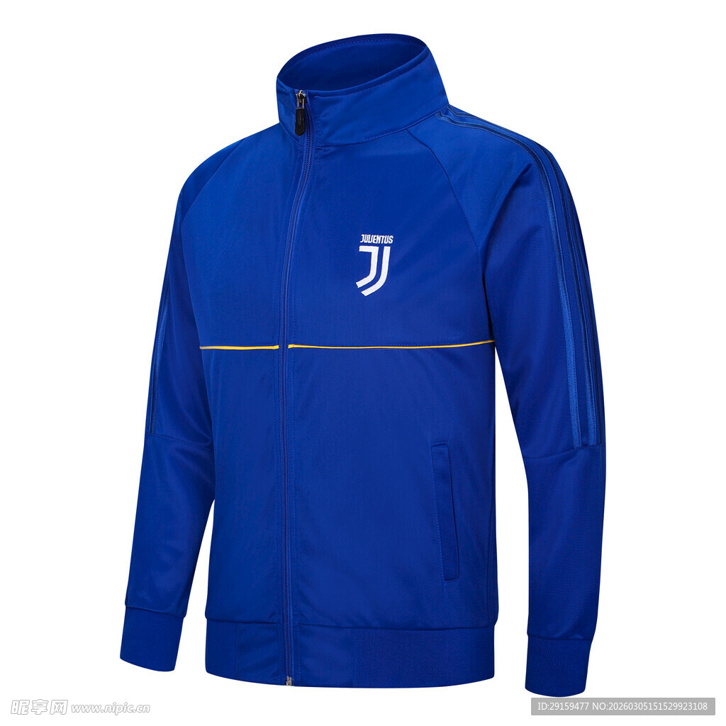 尤文图斯蓝色连帽运动外套