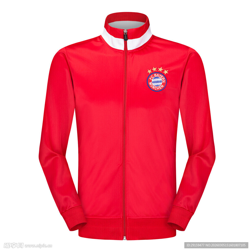 红色拜仁慕尼黑足球训练外套