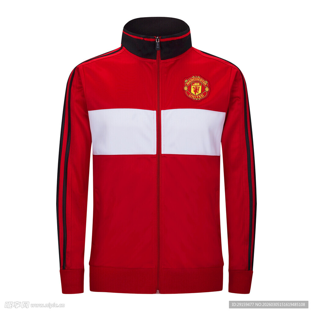 曼联红色条纹运动夹克