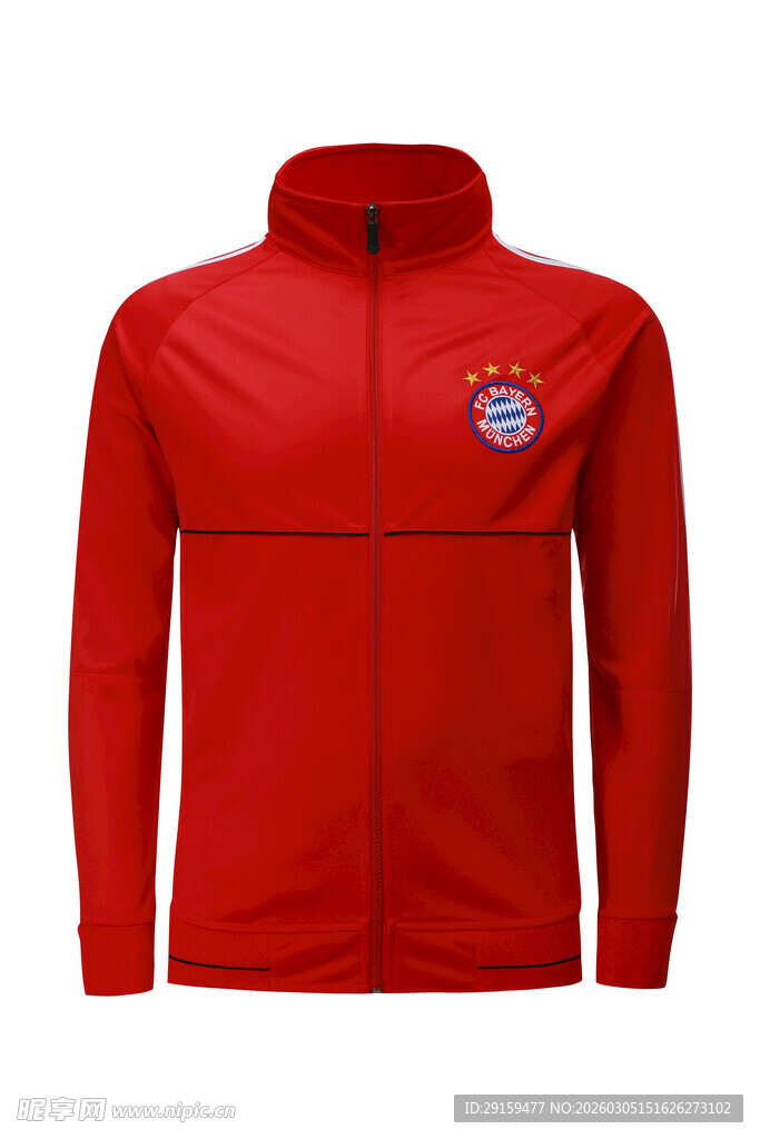 红色立领运动夹克