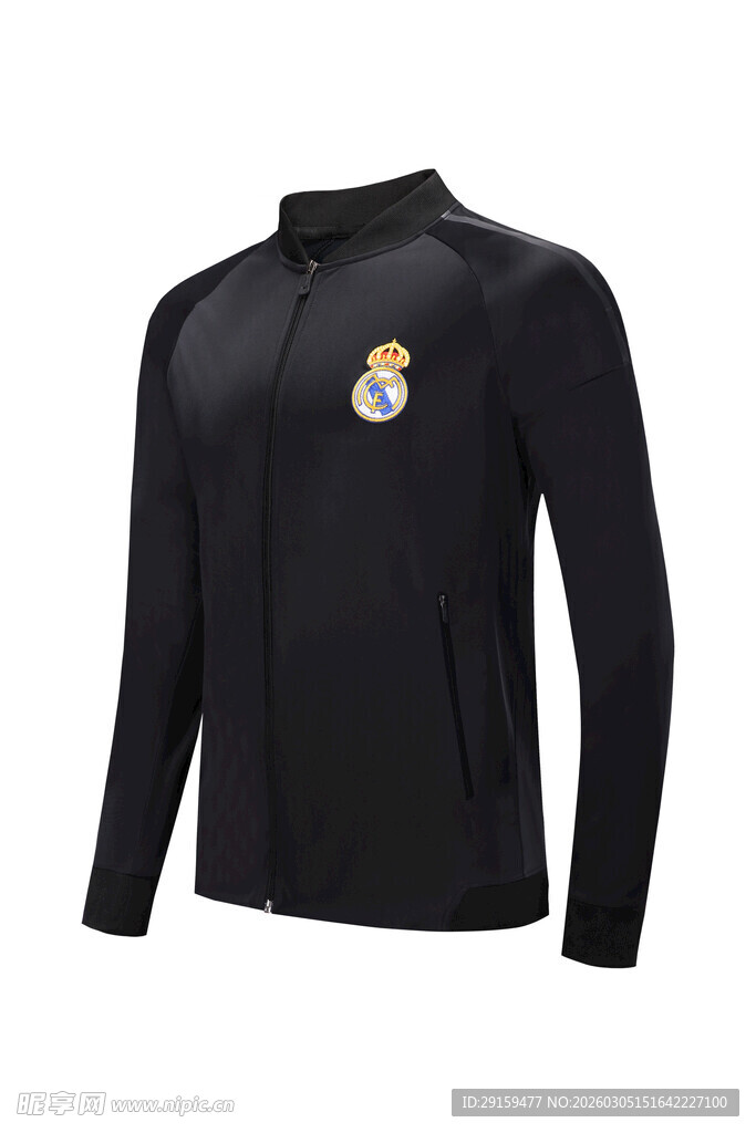 黑色长袖运动夹克