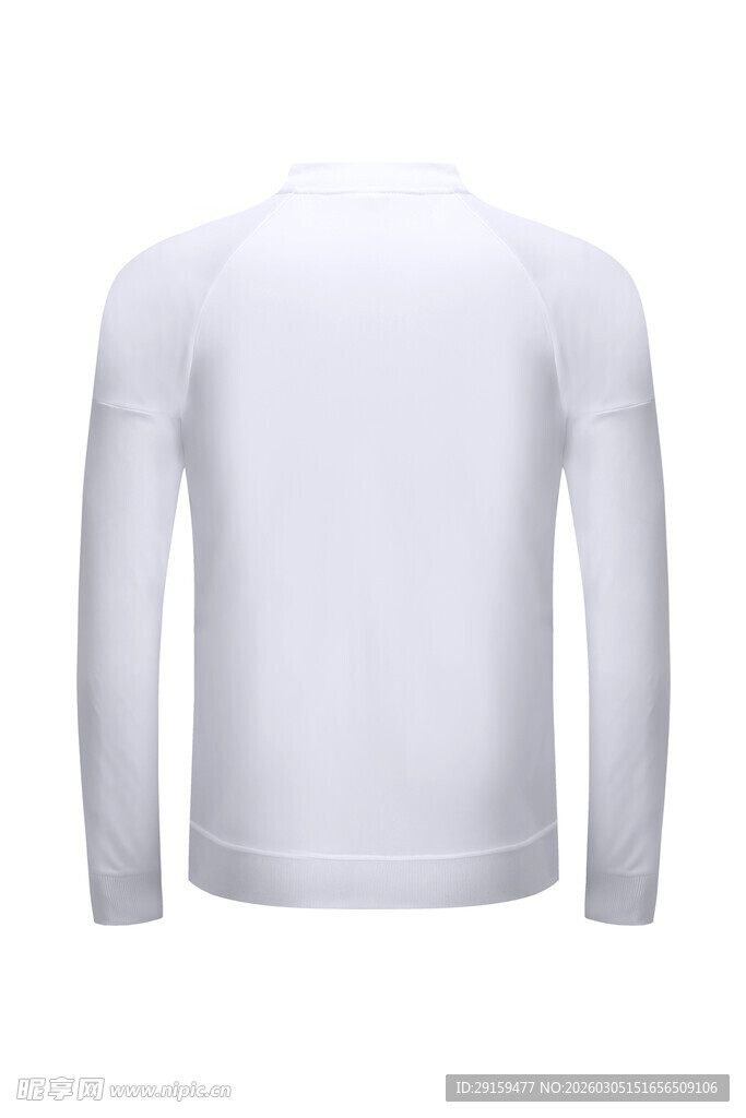 白色长袖上衣背面展示