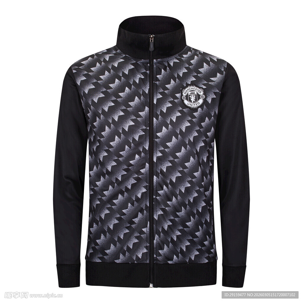 男士时尚印花拉链夹克