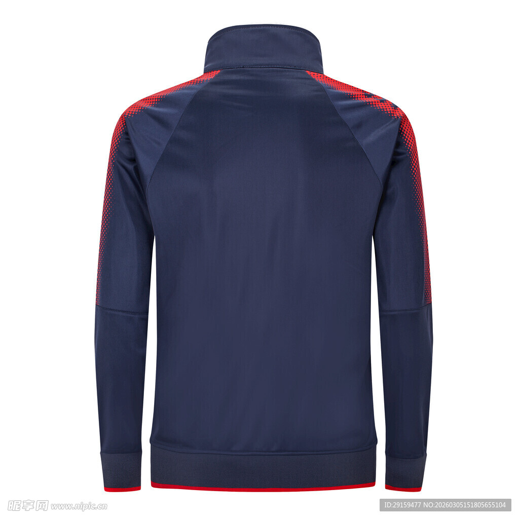 深蓝色带红边运动夹克
