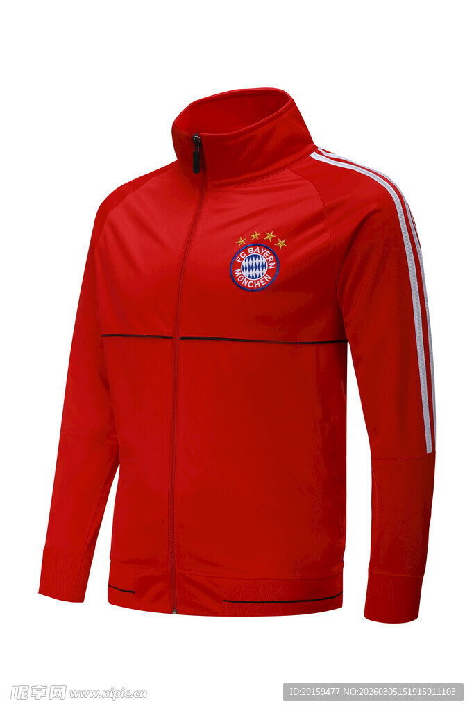 红色拜仁慕尼黑足球训练夹克