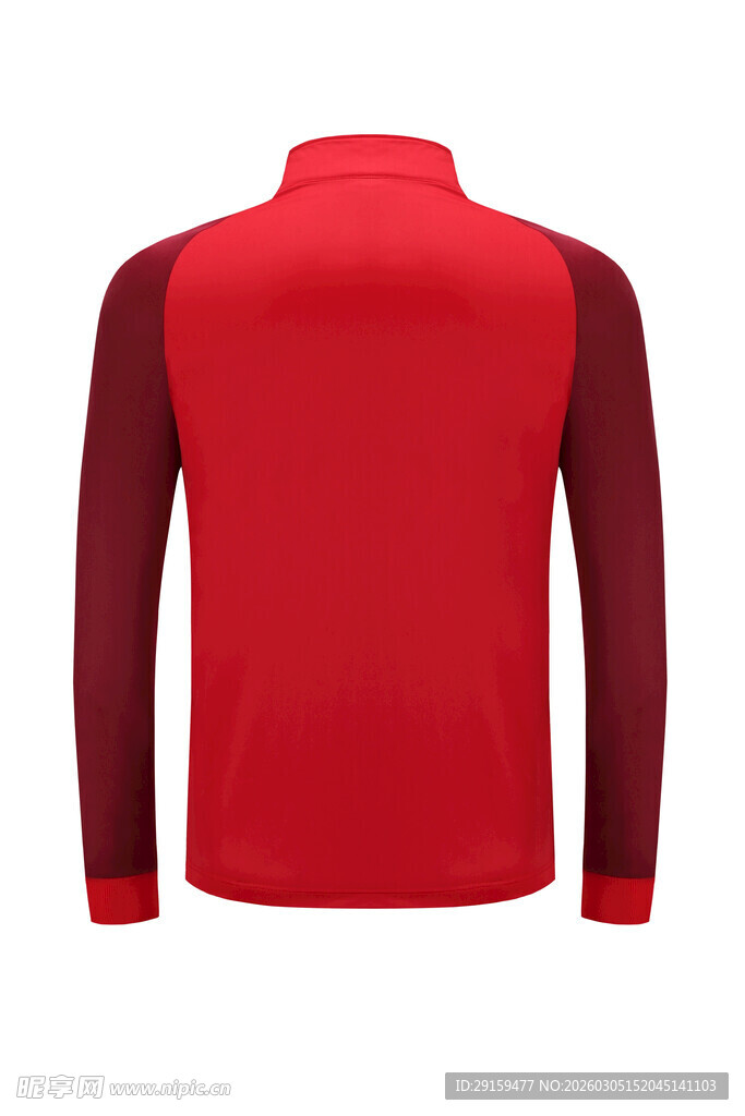 红色长袖运动上衣